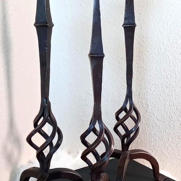 Hand Forged Antique Candle Holders - Picture 3 of 13